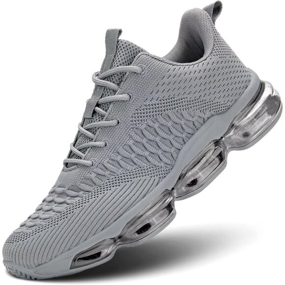 Men's Grey Running Shoes Fashion Casual Walking Tennis Sneakers Trail Sport Gym
